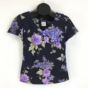 K Studio Collection Floral Blouse Women’s Size 8 V-Neck Short Sleeves Career